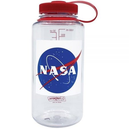 NALGENE Nalgene 341818 1 qt. Nasa Globe Wide Mouth Water Bottle with Red Cap 341818